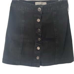 Black Papaya Button Down Jean Skirt